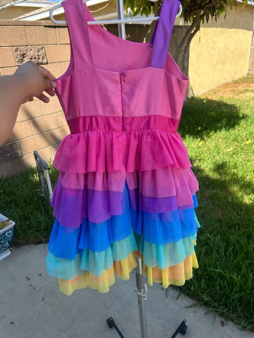 Disneyland resort 70th anniversary Rainbow Tulle Party Dress for Girls
